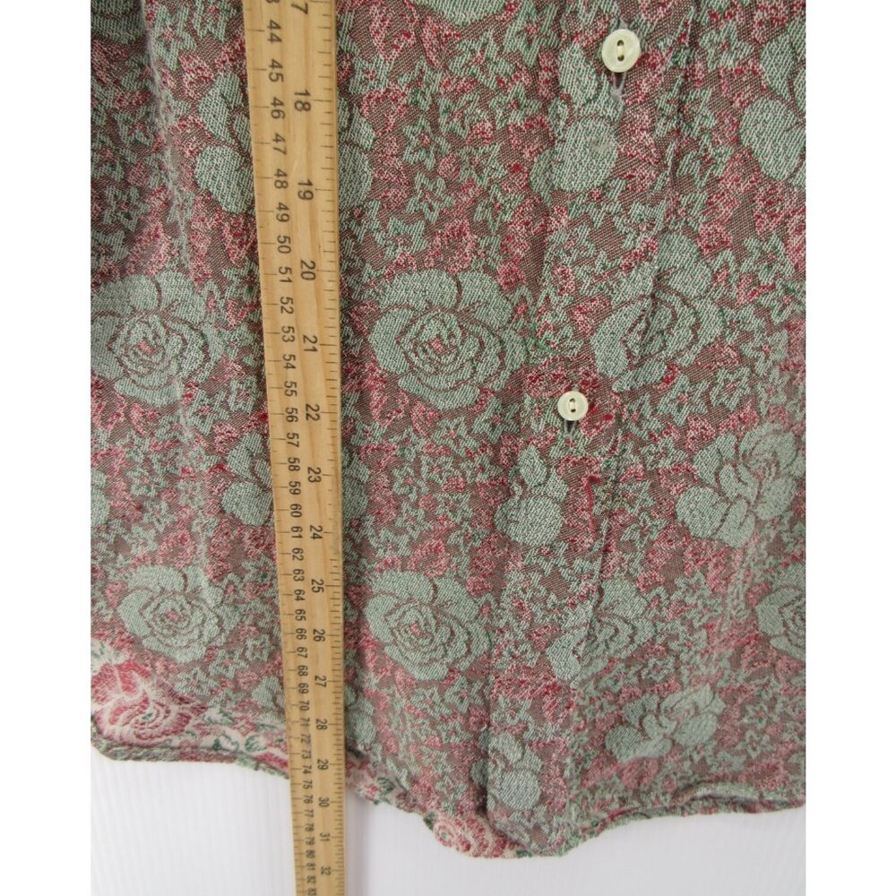 Vintage Men’s Shirt XL Floral Jacquard Psychedelic Mod 60s James W Brine - Picture 4 of 10